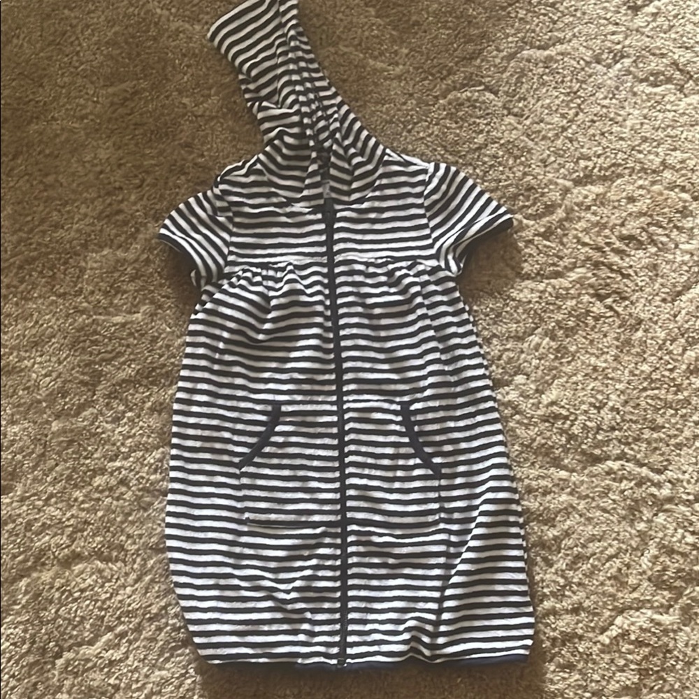 Old Navy Black and White Striped Kids Casual Dress